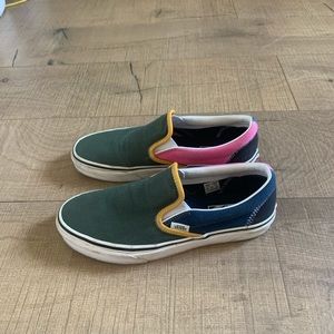 Color-block slip on vans